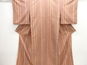 縞に草葉・七宝模様単衣小紋着物